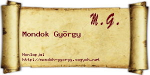 Mondok György névjegykártya