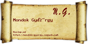 Mondok György névjegykártya