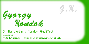 gyorgy mondok business card